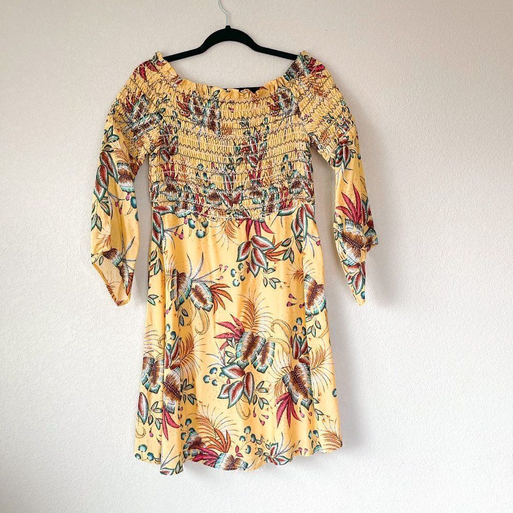 FARM Rio Bria Smocked Mini Dress, Size Medium - Picture 3 of 5